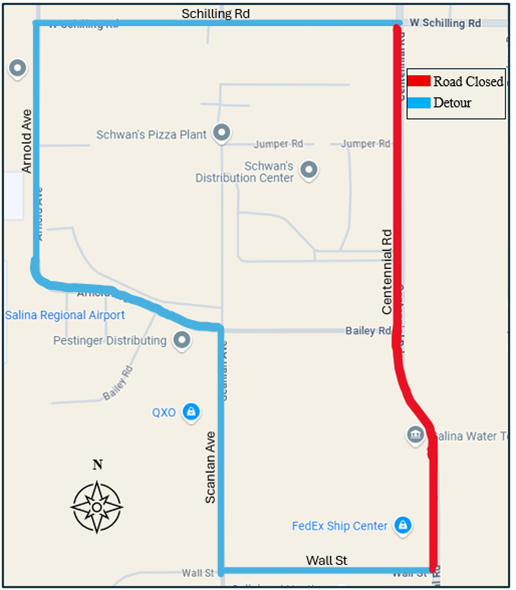 Map showing detour route - News Image